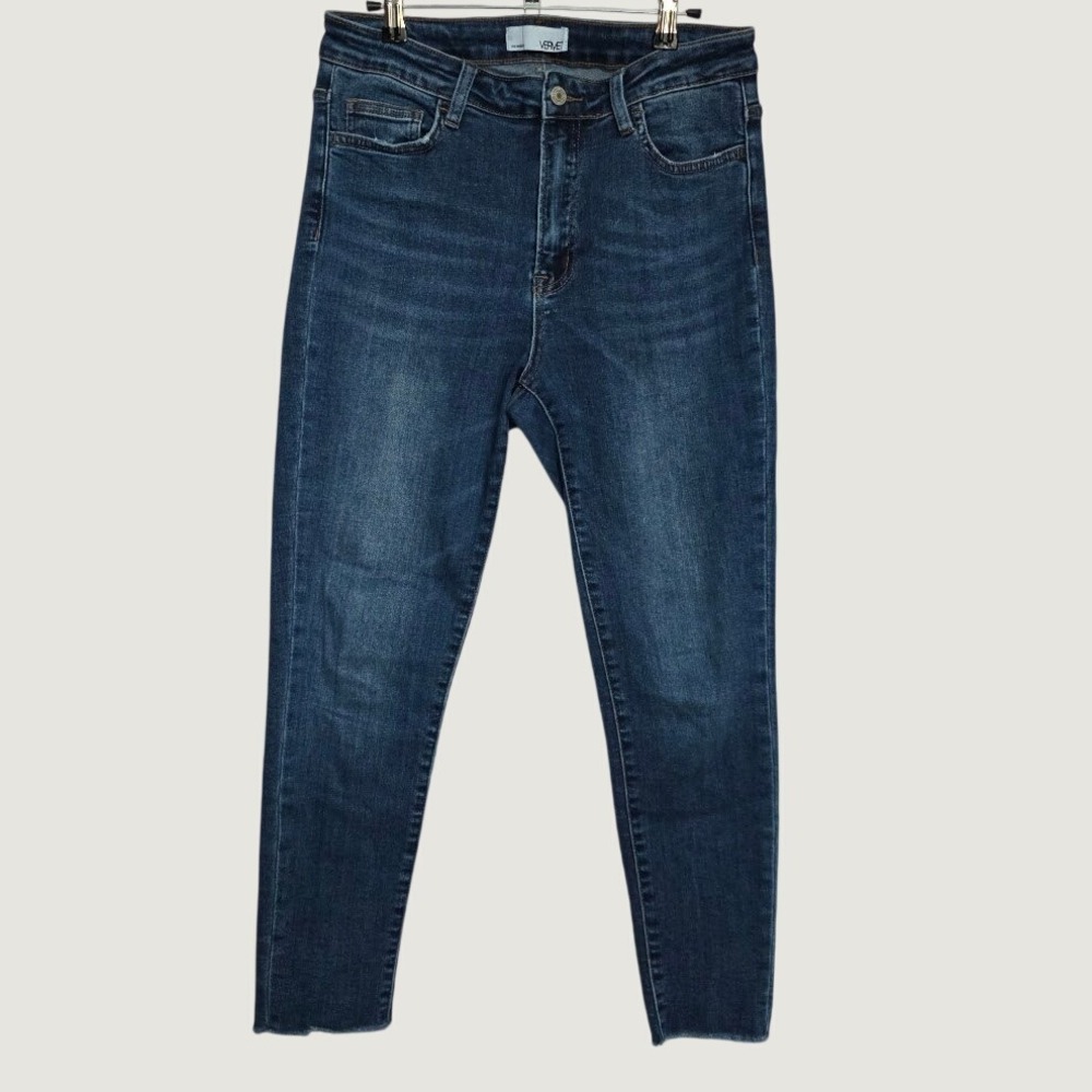 Vervet Skinny Jeans Womens 30 Dark Wash Excellent Raw Hem High Rise V2072SHC